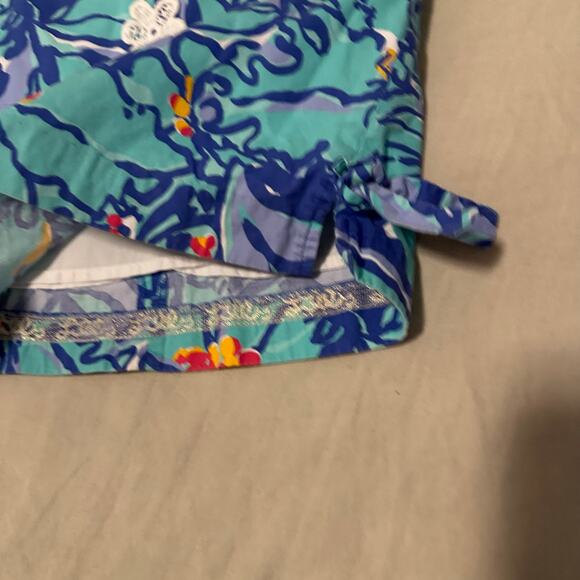 Lilly Pulitzer Girls Little Lilly Classic Shift Dress Blue Teal Size 4 Tropical - Picture 5 of 6